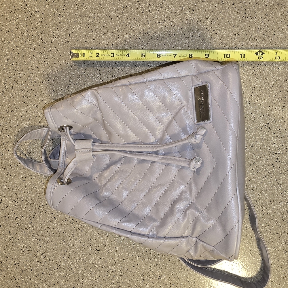 Gray Quilted Drawstring Bag - image 2